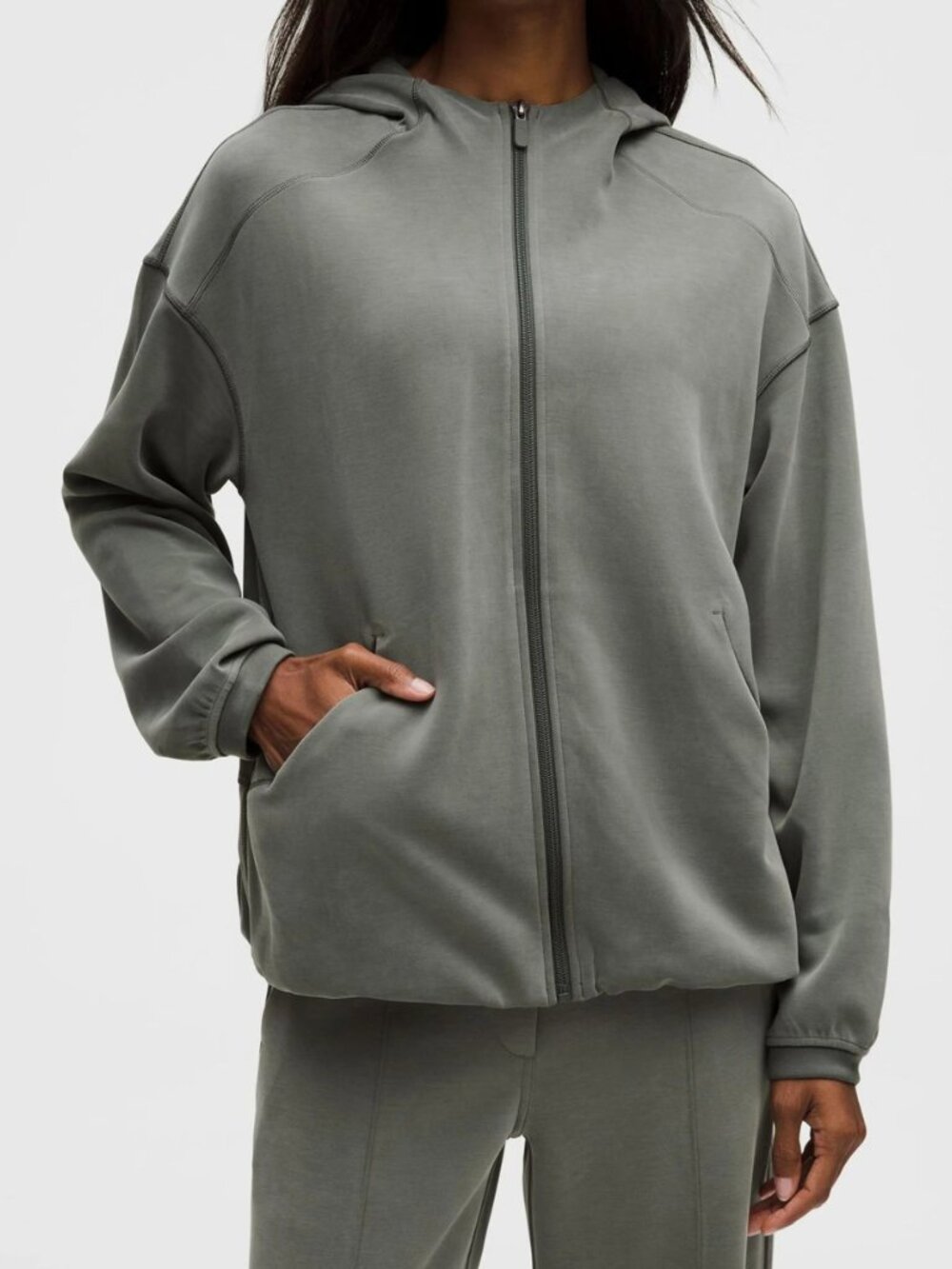 Lululemon | Softstreme Full-Zip Hoodie Long | Palm Deco | Large | LW3JI0S.03